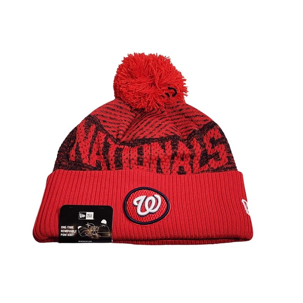 New Era Washington Nationals MLB 2022 Sport Pom‎ Cuffed Beanie Knit Cap Hat NWT